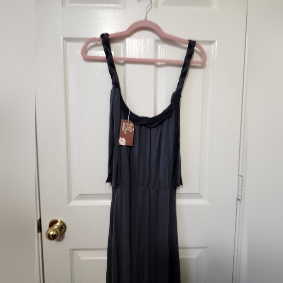 Ella Moss Anthropologie Vintage y2k Braided Scoop Neck Midi Dress S - Picture 9 of 12